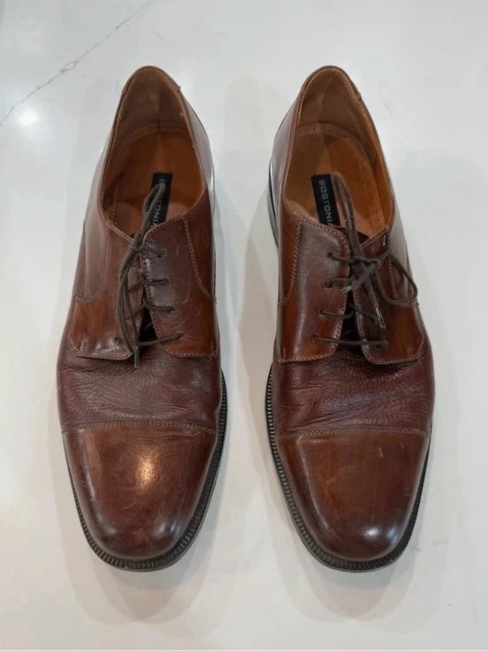 Bostonian Men's Brown Leather Cap-Toe Lace-Up Oxfords